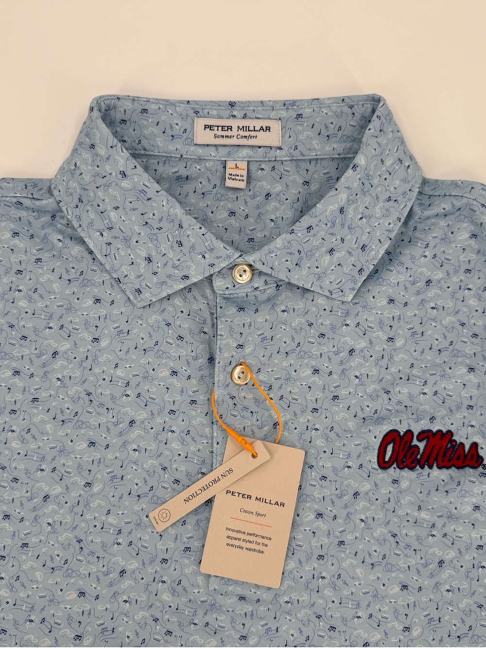 HOTTY TODDY!!!  Peter Millar "Ole Miss Melody" Performance Polo!  Large - NWT